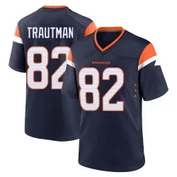 Men's Adam Trautman Denver Broncos No.82 Game Alternate Jersey - Navy