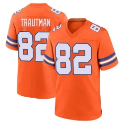 Men's Adam Trautman Denver Broncos No.82 Game Alternate Mile High Collection 1977 Throwback Jersey - Orange