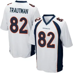 Men's Adam Trautman Denver Broncos No.82 Game Jersey - White