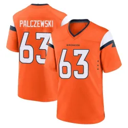 Men's Alex Palczewski Denver Broncos No.63 Game Jersey - Orange