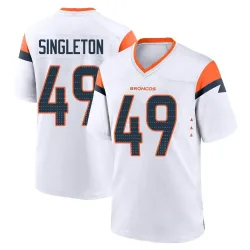 Men's Alex Singleton Denver Broncos No.49 Game 2nd Jersey - White