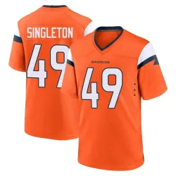 Men's Alex Singleton Denver Broncos No.49 Game Jersey - Orange