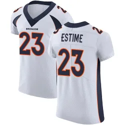 Men's Audric Estime Denver Broncos No.23 Elite Vapor Untouchable Jersey - White