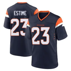 Men's Audric Estime Denver Broncos No.23 Game Alternate Jersey - Navy