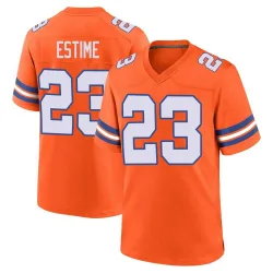 Men's Audric Estime Denver Broncos No.23 Game Alternate Mile High Collection 1977 Throwback Jersey - Orange