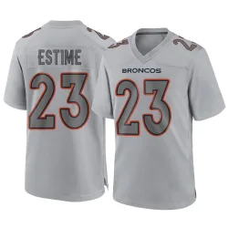 Men's Audric Estime Denver Broncos No.23 Game Atmosphere Fashion Jersey - Gray