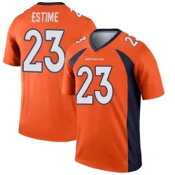 Men's Audric Estime Denver Broncos No.23 Legend Jersey - Orange