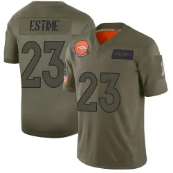 Men's Audric Estime Denver Broncos No.23 Limited 2019 Salute to Service Jersey - Camo