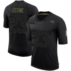 Men's Audric Estime Denver Broncos No.23 Limited 2020 Salute To Service Jersey - Black