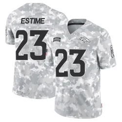 Men's Audric Estime Denver Broncos No.23 Limited 2024 Salute to Service Jersey - Arctic Camo