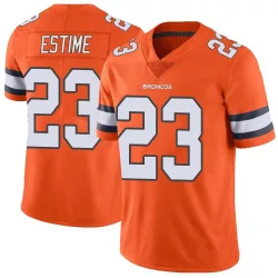 Men's Audric Estime Denver Broncos No.23 Limited Color Rush Vapor Untouchable Jersey - Orange