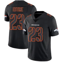 Men's Audric Estime Denver Broncos No.23 Limited Jersey - Black Impact
