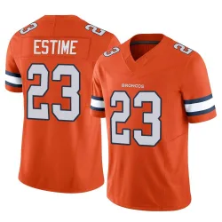 Men's Audric Estime Denver Broncos No.23 Limited Vapor F.U.S.E. Jersey - Orange