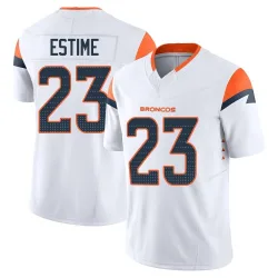 Men's Audric Estime Denver Broncos No.23 Limited Vapor F.U.S.E. Jersey - White