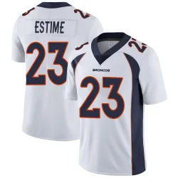Men's Audric Estime Denver Broncos No.23 Limited Vapor Untouchable Jersey - White