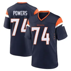Men's Ben Powers Denver Broncos No.74 Game Alternate Jersey - Navy