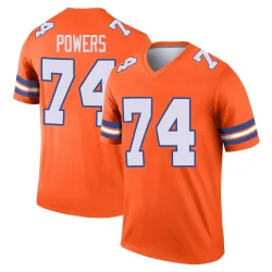 Men's Ben Powers Denver Broncos No.74 Legend Alternate Mile High Collection 1977 Throwback Jersey - Orange