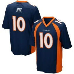 Men's Bo Nix Denver Broncos No.10 Game Alternate Jersey - Navy Blue