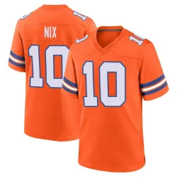 Men's Bo Nix Denver Broncos No.10 Game Alternate Mile High Collection 1977 Throwback Jersey - Orange