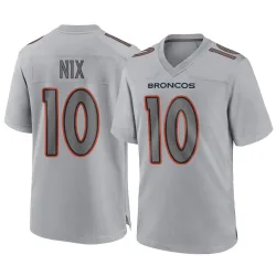 Men's Bo Nix Denver Broncos No.10 Game Atmosphere Fashion Jersey - Gray