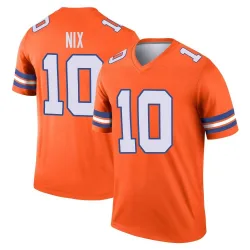 Men's Bo Nix Denver Broncos No.10 Legend Alternate Mile High Collection 1977 Throwback Jersey - Orange