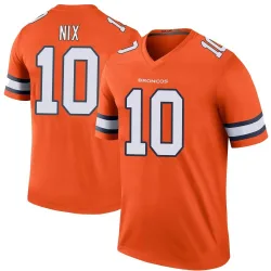 Men's Bo Nix Denver Broncos No.10 Legend Color Rush Jersey - Orange