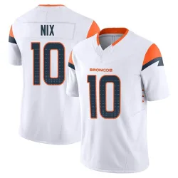 Men's Bo Nix Denver Broncos No.10 Limited Vapor F.U.S.E. Jersey - White