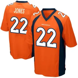 Men's Brandon Jones Denver Broncos No.22 Game Team Color Jersey - Orange