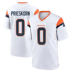 Men's Caden Prieskorn Denver Broncos No.0 Game 2nd Jersey - White