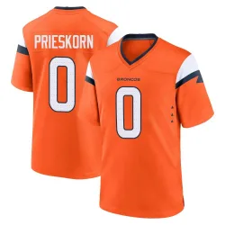 Men's Caden Prieskorn Denver Broncos No.0 Game Jersey - Orange