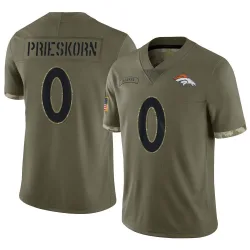 Men's Caden Prieskorn Denver Broncos No.0 Limited 2022 Salute To Service Jersey - Olive