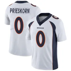 Men's Caden Prieskorn Denver Broncos No.0 Limited Vapor Untouchable Jersey - White