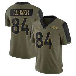 Men's Caleb Lohner Denver Broncos No.84 Limited 2021 Salute To Service Jersey - Olive