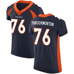 Men's Calvin Throckmorton Denver Broncos No.76 Elite Alternate Vapor Untouchable Jersey - Navy