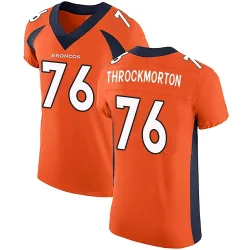 Men's Calvin Throckmorton Denver Broncos No.76 Elite Team Color Vapor Untouchable Jersey - Orange