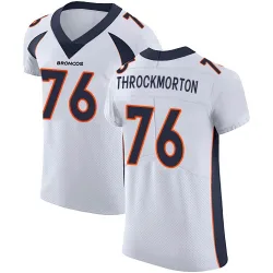 Men's Calvin Throckmorton Denver Broncos No.76 Elite Vapor Untouchable Jersey - White