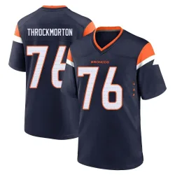 Men's Calvin Throckmorton Denver Broncos No.76 Game Alternate Jersey - Navy