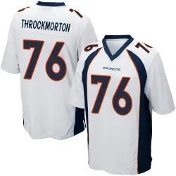 Men's Calvin Throckmorton Denver Broncos No.76 Game Jersey - White