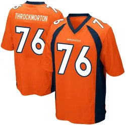 Men's Calvin Throckmorton Denver Broncos No.76 Game Team Color Jersey - Orange