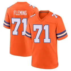 Men's Cam Fleming Denver Broncos No.71 Game Alternate Mile High Collection 1977 Throwback Jersey - Orange