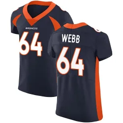 Men's Clay Webb Denver Broncos No.64 Elite Alternate Vapor Untouchable Jersey - Navy