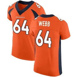Men's Clay Webb Denver Broncos No.64 Elite Team Color Vapor Untouchable Jersey - Orange