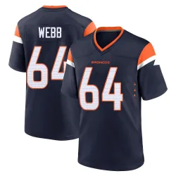 Men's Clay Webb Denver Broncos No.64 Game Alternate Jersey - Navy