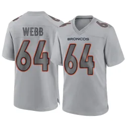 Men's Clay Webb Denver Broncos No.64 Game Atmosphere Fashion Jersey - Gray