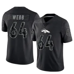 Men's Clay Webb Denver Broncos No.64 Limited Reflective Jersey - Black