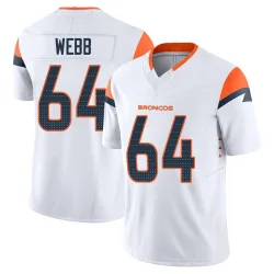 Men's Clay Webb Denver Broncos No.64 Limited Vapor F.U.S.E. Jersey - White