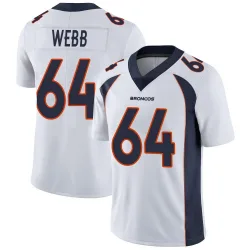 Men's Clay Webb Denver Broncos No.64 Limited Vapor Untouchable Jersey - White