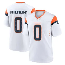 Men's Cole Fotheringham Denver Broncos No.0 Game 2nd Jersey - White