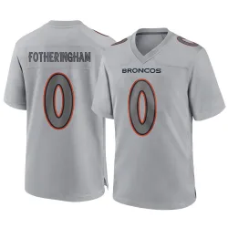 Men's Cole Fotheringham Denver Broncos No.0 Game Atmosphere Fashion Jersey - Gray