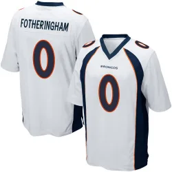Men's Cole Fotheringham Denver Broncos No.0 Game Jersey - White